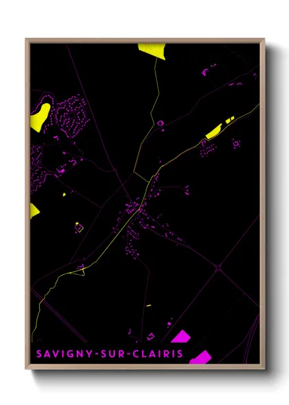 Une affiche de carte sur Savigny-sur-Clairis