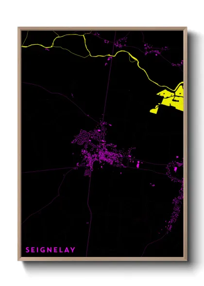 Une affiche de carte sur Seignelay