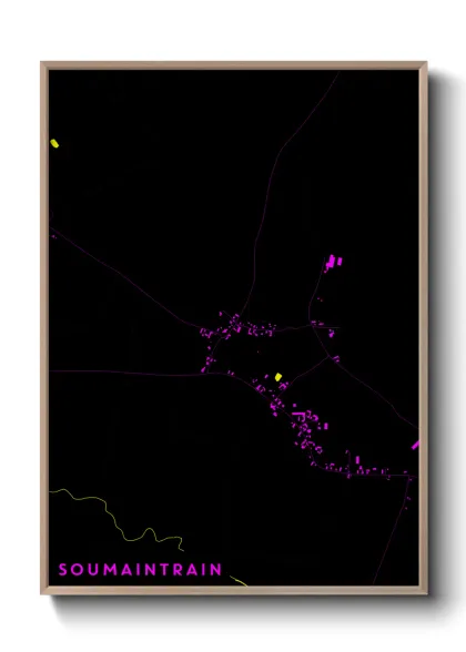 Une affiche de carte sur Soumaintrain