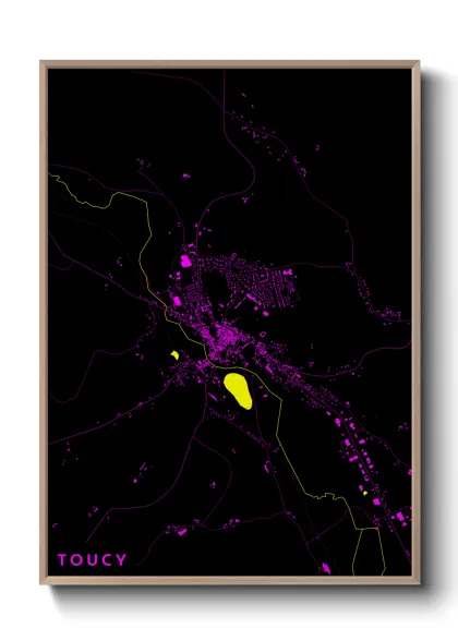 Une affiche de carte sur Toucy