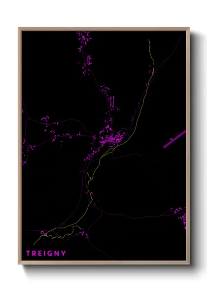 Une affiche de carte sur Treigny