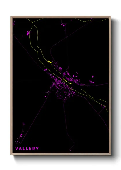 Une affiche de carte sur Vallery