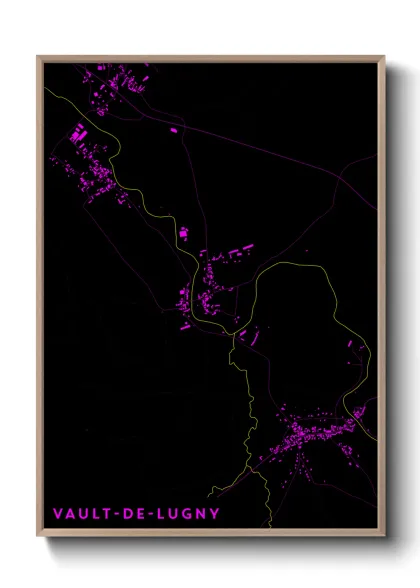 Une affiche de carte sur Vault-de-Lugny