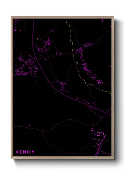 Une affiche de carte sur Venoy