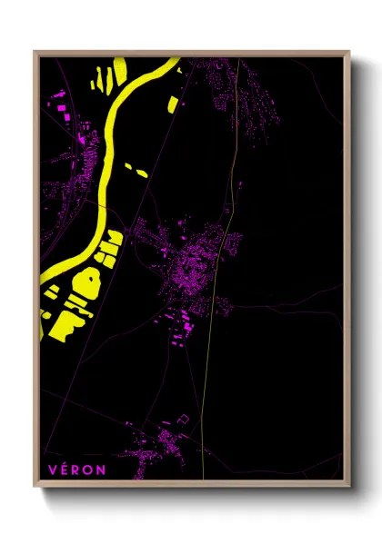 Une affiche de carte sur Véron