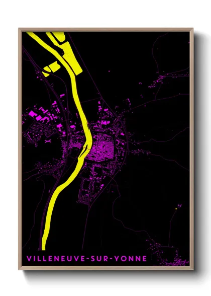 Une affiche de carte sur Villeneuve-sur-Yonne