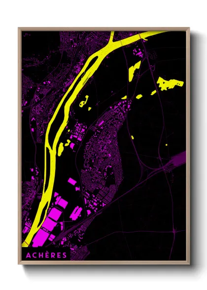Une affiche de carte sur Achères