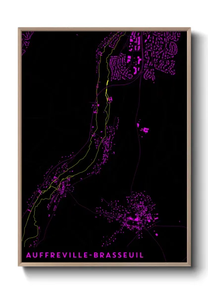 Une affiche de carte sur Auffreville-Brasseuil