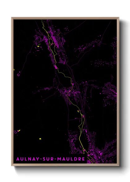 Une affiche de carte sur Aulnay-sur-Mauldre
