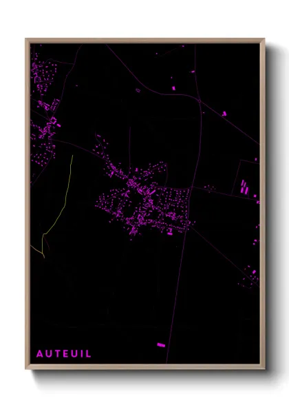 Une affiche de carte sur Auteuil