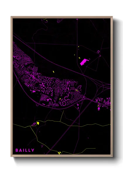 Une affiche de carte sur Bailly