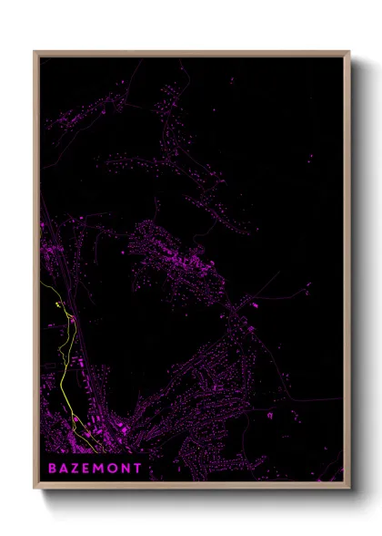Une affiche de carte sur Bazemont
