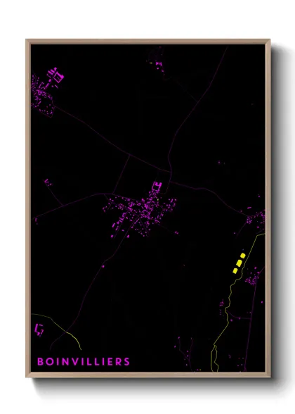 Une affiche de carte sur Boinvilliers