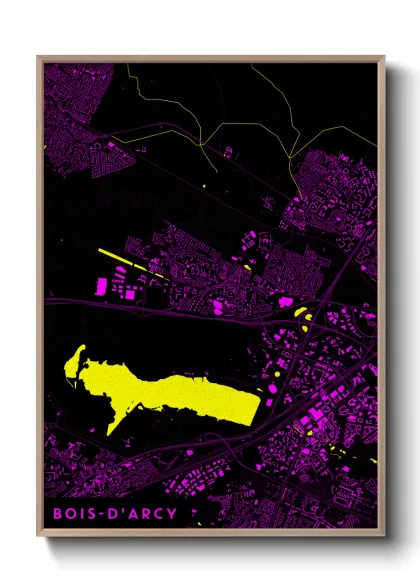 Une affiche de carte sur Bois-d'Arcy