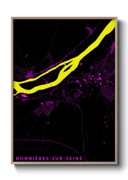 Une affiche de carte sur Bonnières-sur-Seine