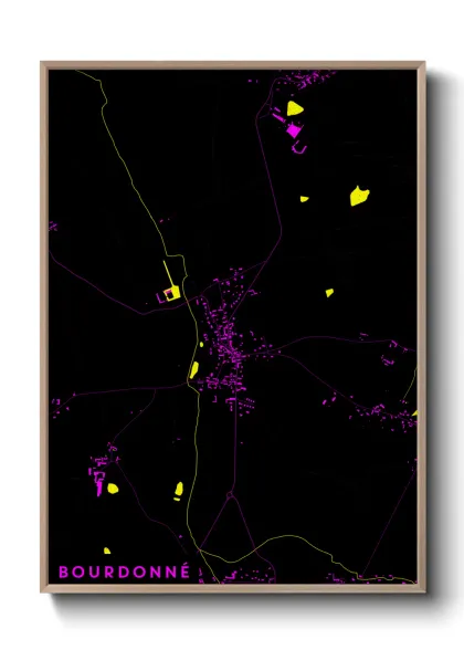 Une affiche de carte sur Bourdonné