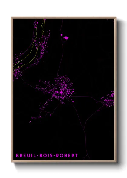 Une affiche de carte sur Breuil-Bois-Robert