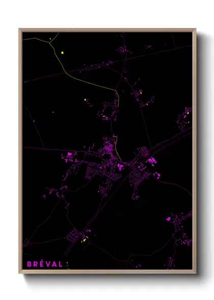 Une affiche de carte sur Bréval