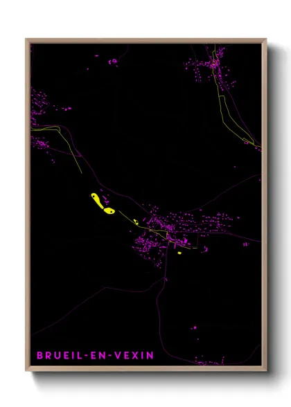Une affiche de carte sur Brueil-en-Vexin