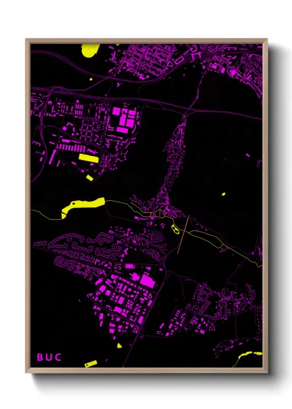Une affiche de carte sur Buc
