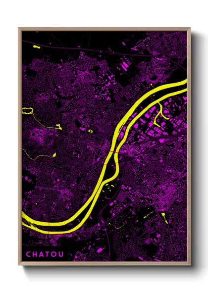 Une affiche de carte sur Chatou