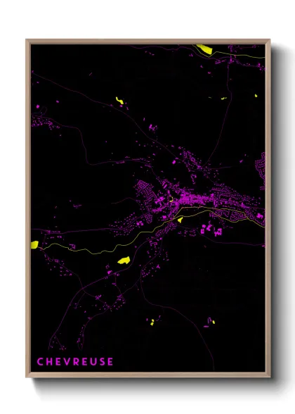 Une affiche de carte sur Chevreuse