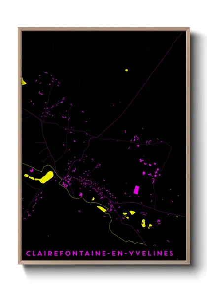 Une affiche de carte sur Clairefontaine-en-Yvelines