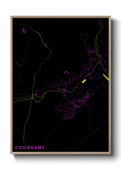 Une affiche de carte sur Courgent