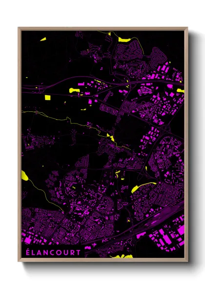 Une affiche de carte sur Élancourt