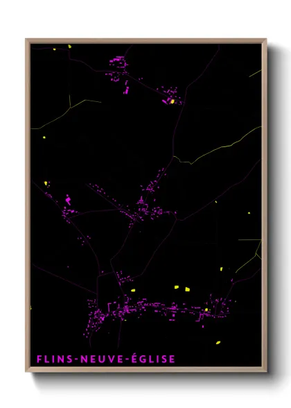 Une affiche de carte sur Flins-Neuve-Église