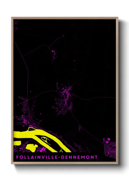 Une affiche de carte sur Follainville-Dennemont