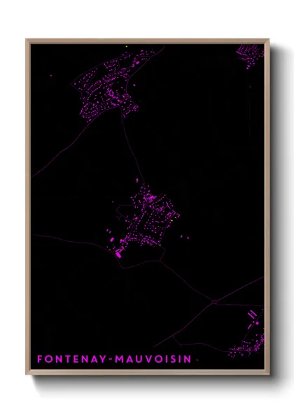 Une affiche de carte sur Fontenay-Mauvoisin