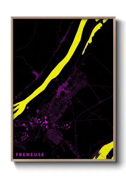 Une affiche de carte sur Freneuse