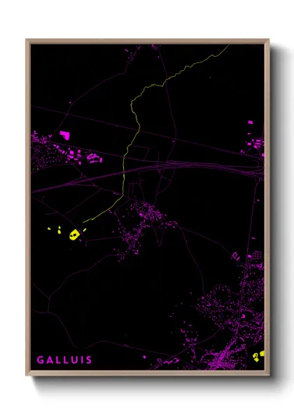Une affiche de carte sur Galluis