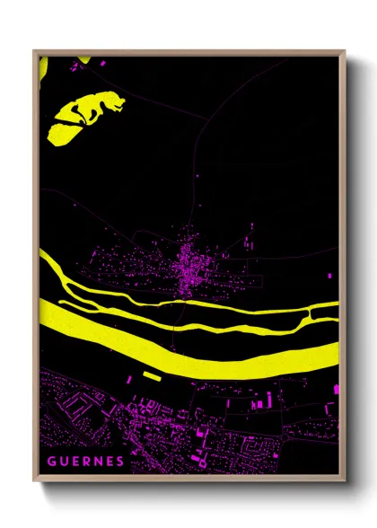 Une affiche de carte sur Guernes