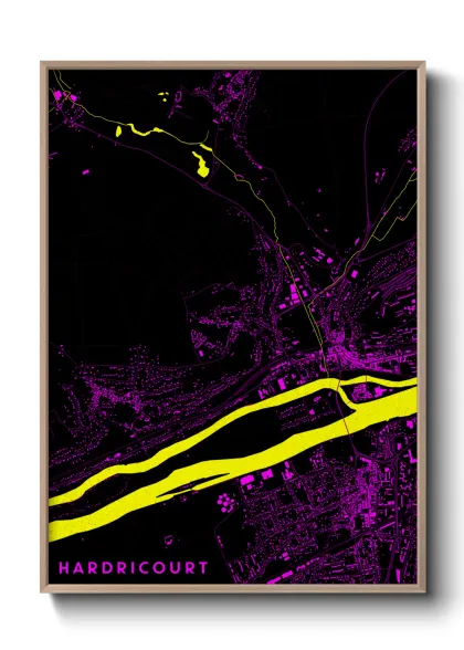 Une affiche de carte sur Hardricourt