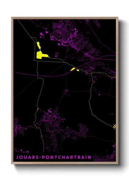 Une affiche de carte sur Jouars-Pontchartrain