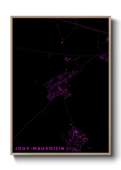 Une affiche de carte sur Jouy-Mauvoisin