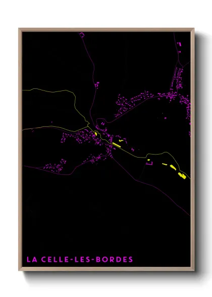 Une affiche de carte sur La Celle-les-Bordes