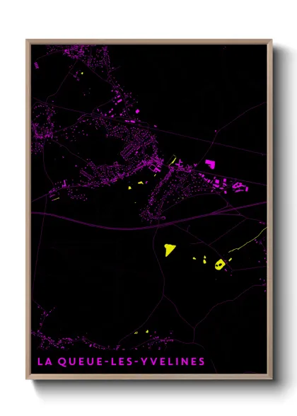 Une affiche de carte sur La Queue-les-Yvelines
