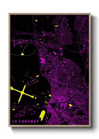 Une affiche de carte sur Le Chesnay