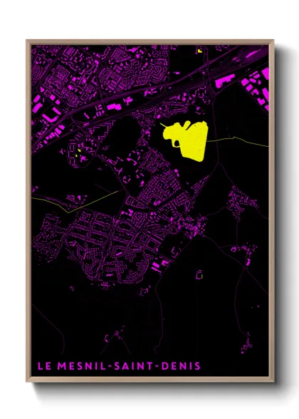 Une affiche de carte sur Le Mesnil-Saint-Denis
