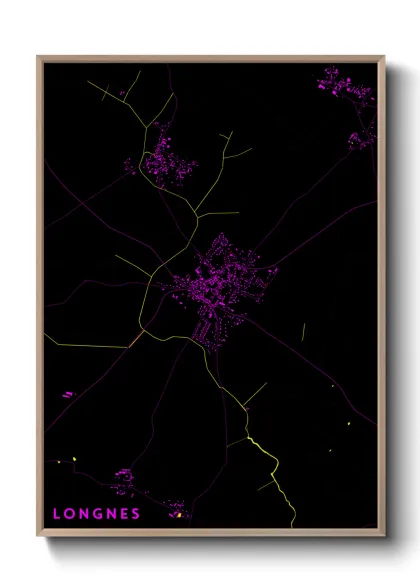 Une affiche de carte sur Longnes