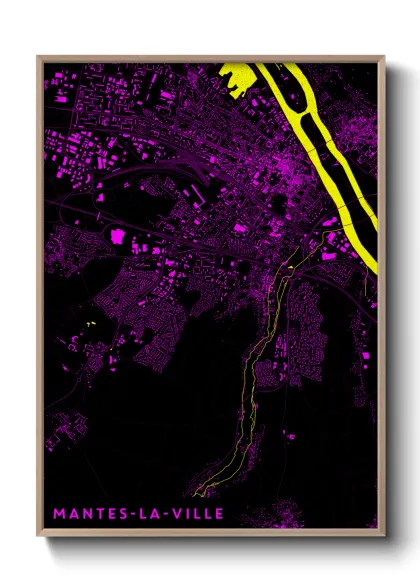 Une affiche de carte sur Mantes-la-Ville