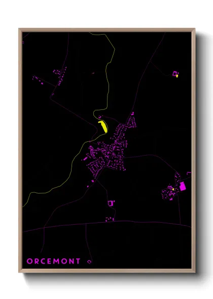 Une affiche de carte sur Orcemont