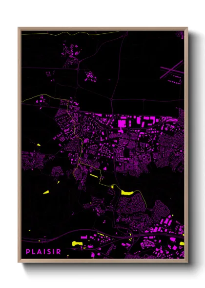 Une affiche de carte sur Plaisir