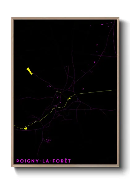 Une affiche de carte sur Poigny-la-Forêt