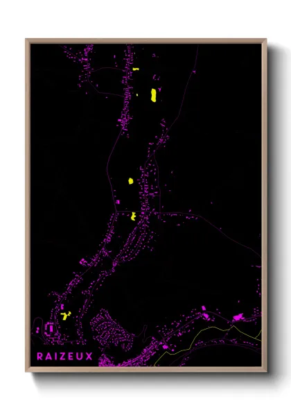 Une affiche de carte sur Raizeux