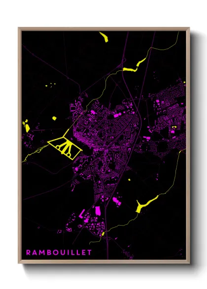 Une affiche de carte sur Rambouillet
