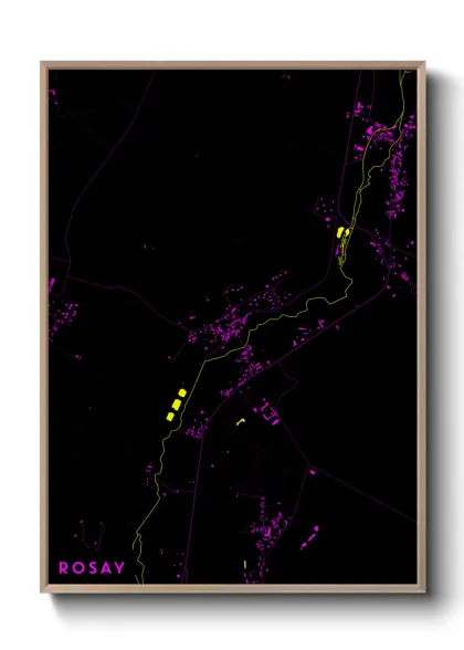Une affiche de carte sur Rosay